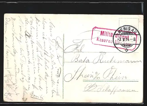 AK Herisau, Blick in die Kasernenstrasse