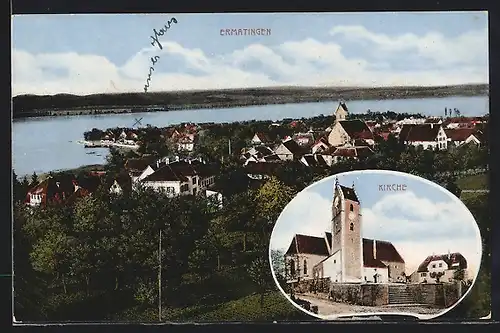AK Ermatingen, Ortsansicht mit Kirche