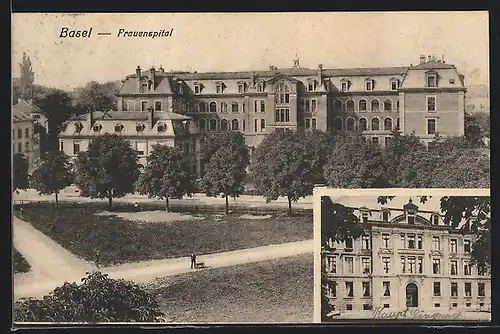 AK Basel, Frauenspital mit Park
