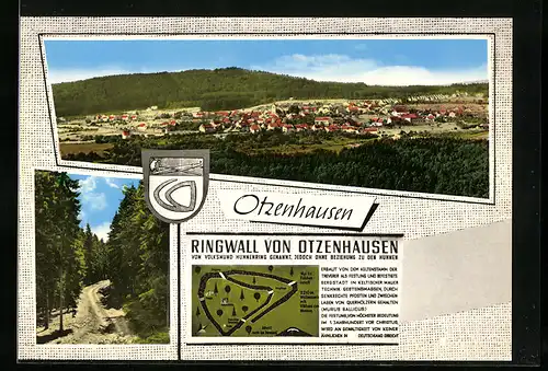 AK Otzenhausen, Der Ringwall, Wappen, Panorama