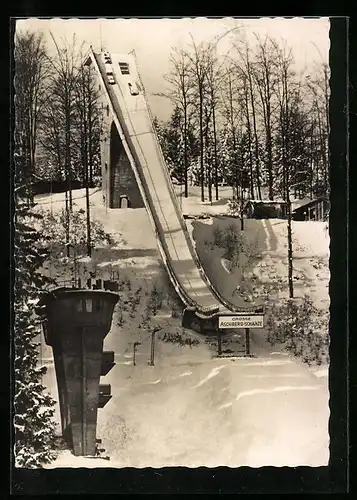 AK Klingenthal, Blick auf die Aschberg-Schanze