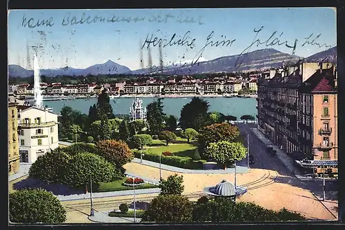 AK Genève, Place des Alpes et le Mont-Blanc