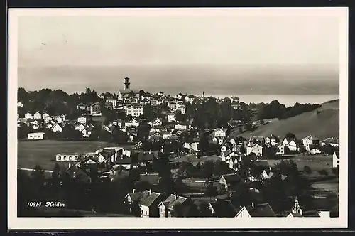 AK Heiden, Ortsansicht mit Wasserblick aus der Vogelschau