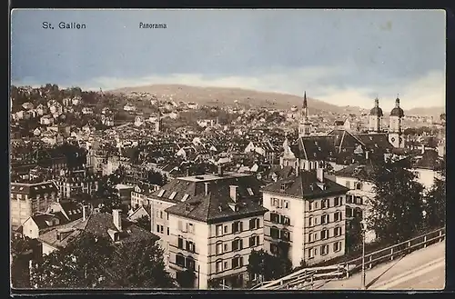 AK St. Gallen, Panorama, Wohnhäuser