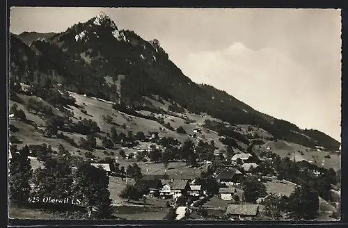 AK Oberwil im Simmental, Teilansicht in den Bergen