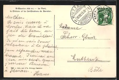 AK St. Maurice, Le Pont, le Chateau et les fortifications de Savatan