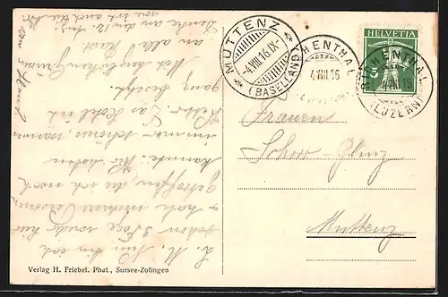 AK Richenthal, Teilansicht mit Kirche im Hintergrund