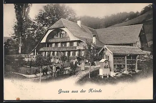 AK Krinde, Gutshof mit Anwohnern