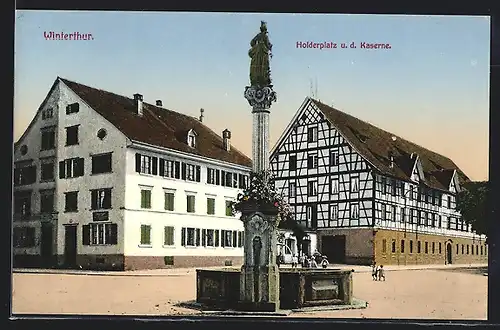 AK Winterthur, Holderplatz und Kaserne
