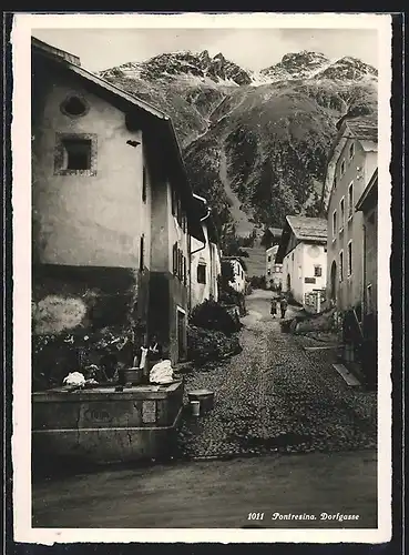 AK Pontresina, Blick in die Dorfgasse