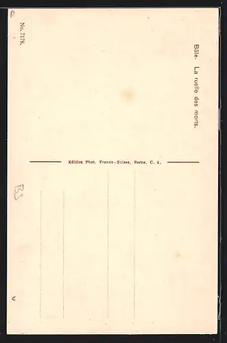 AK Basel, Strassenpartie Totengasse