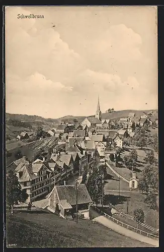 AK Schwellbrunn, Ortsansicht mit Kirche