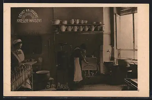 AK Im Asyl, Krankenschwestern in der Milchküche, Deutscher Verein für Kinder-Asyle