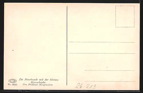 Künstler-AK Carl Ernst Morgenstern: Peterbaude mit kleiner Sturmhaube