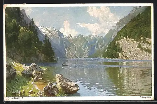 Künstler-AK Otto Strützel: Königssee, Blick vom Malerwinkel