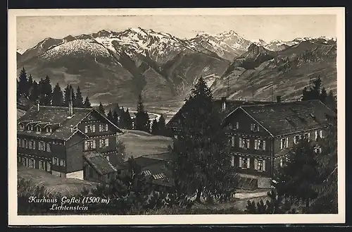 AK Gaflei, Kurhaus mit Gebirgszug im Hintergrund
