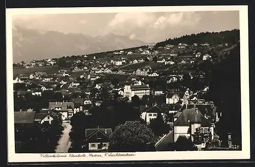 AK Vaduz, Die Villenkolonie Ebenholz aus der Vogelschau