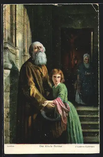 Künstler-AK Der blinde Bettler