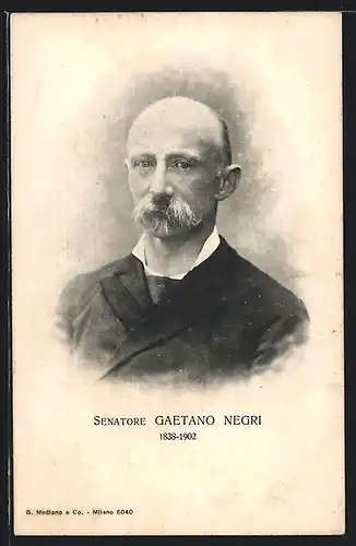Künstler-AK Senatore Gaetano Negri, 1838-1902