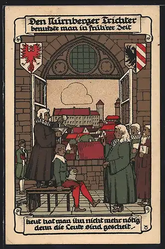 Steindruck-AK Nürnberg, Nürnberger Trichter