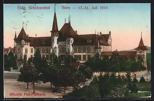 AK Bern, Eidg. Schützenfest 1910, An der Festhalle, Schützenverein