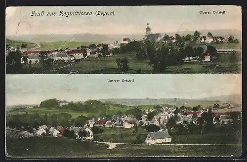 AK Regnitzlosau (Bayern), Teilansichten Oberer und unterer Ortsteil