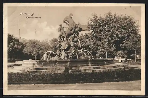 AK Fürth i. B., Ansicht Kunstbrunnen