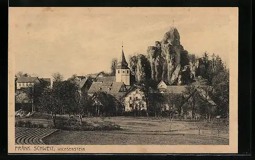 AK Wichsenstein / Fränk. Schweiz, Ortspartie mit Kirche