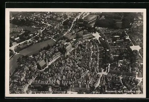 AK Ansbach, Generalansicht der Stadt, Fliegeraufnahme
