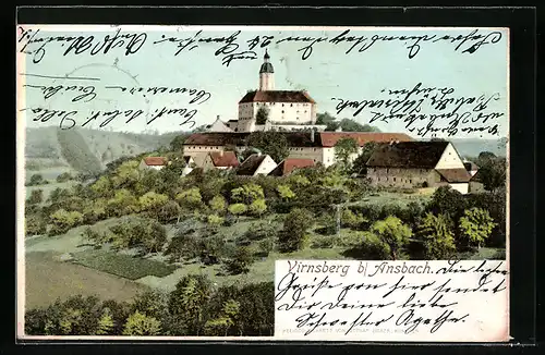 AK Virnsberg b. Ansbach, Ortsansicht mit Schloss