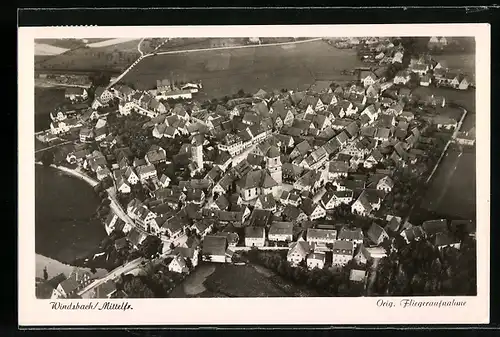 AK Windsbach, Ortsansicht, Fliegeraufnahme