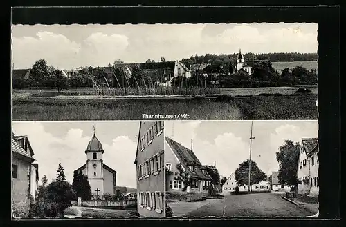 AK Thannhausen i. Mfr., Ortsansicht mit Kirche
