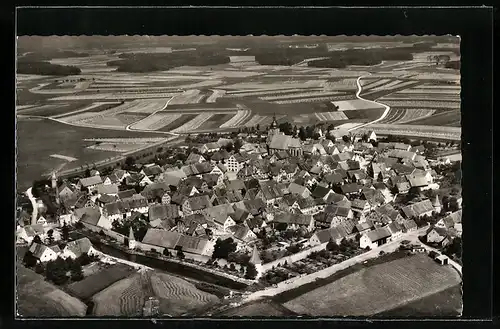 AK Merkendorf /Mfr., Gesamtansicht vom Flugzeug aus