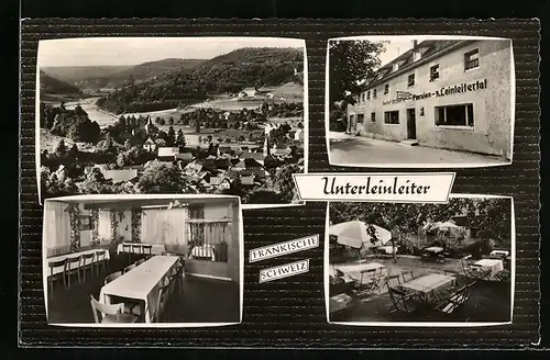 AK Unterleinleiter, Gasthaus-Pension & Metzgerei, Ortsansicht