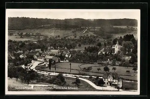 AK Unterleinleiter, Teilansicht mit Kirchen