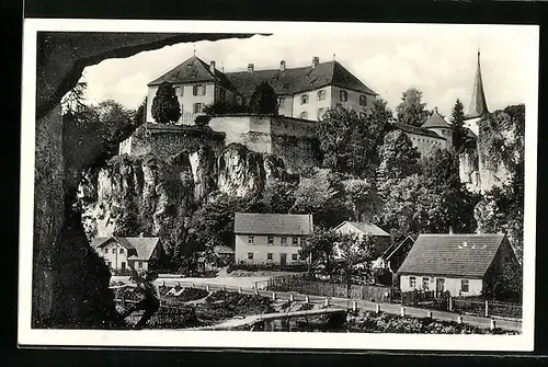 AK Freienfels, Ortspartie mit Kinderheim Schloss Freienfels