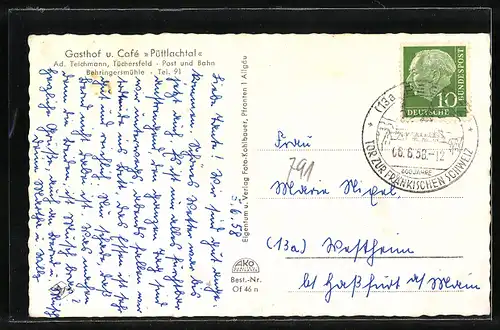 AK Tüchersfeld /Fränk. Schweiz, Strassenpartie vor auffälligen Gesteinsformationen