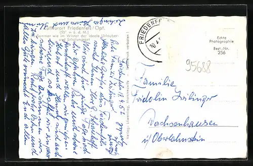 AK Friedenfels / Opf., Ortsansicht mit Schloss und Steinwald