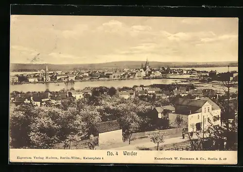 AK Werder a. H., Totalansicht mit Havelpartie
