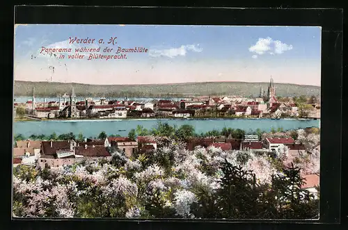 AK Werder, Hotel und Restaurant Bismarckhöhe, Blick auf Werder und Havel