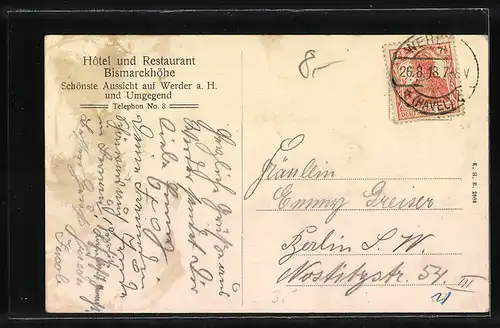 AK Werder /Havel, Panorama v. d. Bismarckshöhe