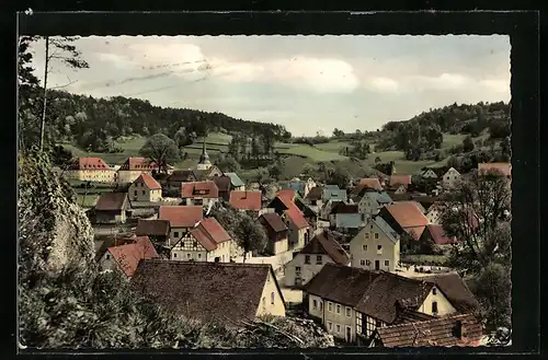 AK Obertrubach /Fränk. Schweiz, Ortsansicht von Hügel aus