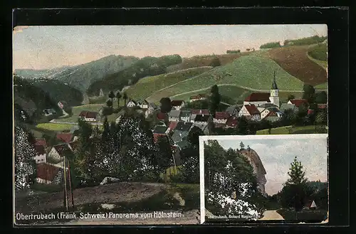 AK Obertrubach, Panorama vom Hölnstein, Richard-Wagner-Fels