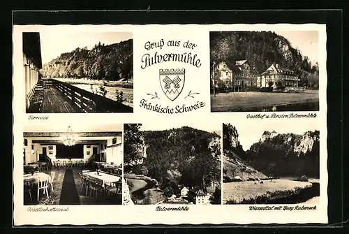 AK Waischenfeld / Fränk. Schweiz, Gasthof-Pension Pulvermühle