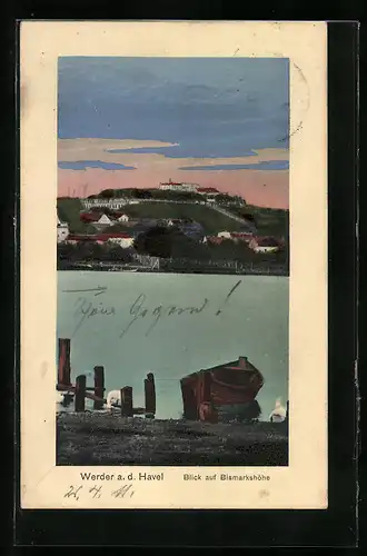 AK Werder a. d. Havel, Blick auf Bismarckshöhe