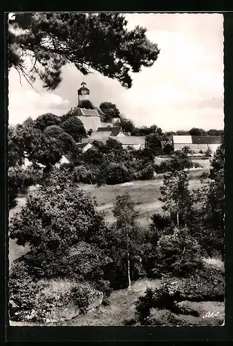 AK Sanspareil /Fränkische Schweiz, Blick aus der Ferne auf die Ortschaft