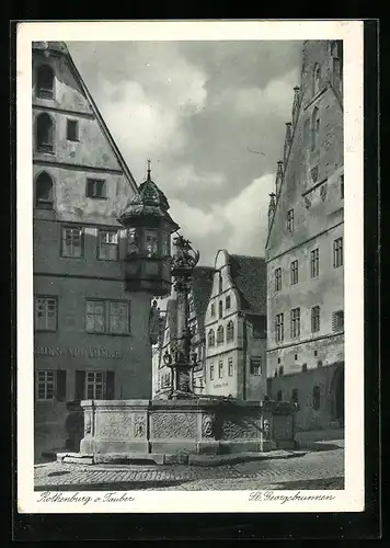 AK Rothenburg o. T., St. Georgsbrunnen