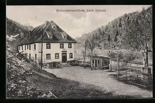 AK Schottersmühle /fränk. Schweiz, Blick auf das Gasthaus