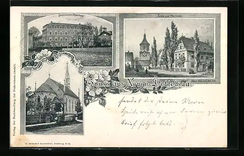 AK Neuen-Dettelsau, Diakonissen-Mutterhaus, Kirche und Pfarrhaus