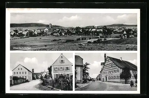 AK Oberdachstetten, Strassenmotiv, Gasthof und Ortsansicht